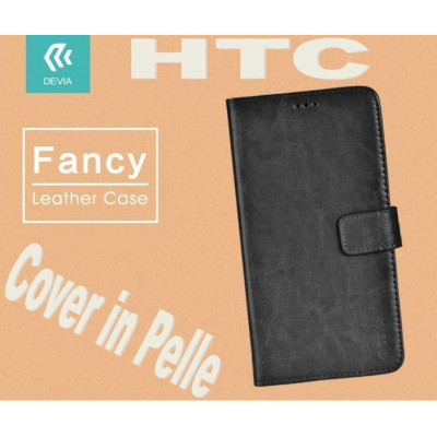 Custodia a Libro in Pelle Per HTC M10 Nera