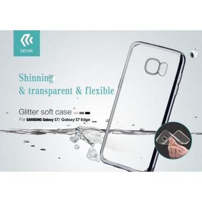 Cover Glitter Soft per Samsung Galaxy S7 Edge Argento