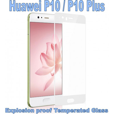 Pellicola Vetro Temperato Full per Huawei P10 Plus Bianca