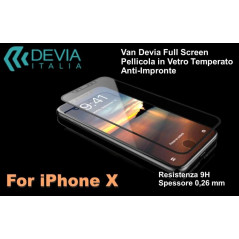 Pellicola vetro temperato Anti Imp Full Screen iPhone X Nera