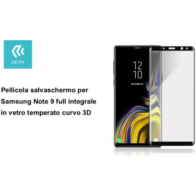 Pellicola in Vetro Temperato per Samsung Note 9 full 3D Nera