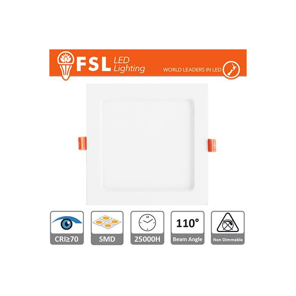 Downlight LED IP20 15W 4000K 1150LM 110° FORO:190x190mm