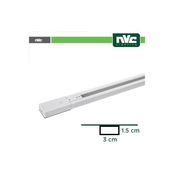 Binario Monofase - 1m Testata inclusa / Colore Bianco