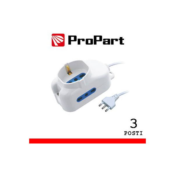 Multipresa 3pos bipasso + bipasso/schuko spina16A