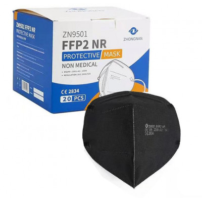 Mascherina protettiva monouso FFP2 -NERA- confezione da 20PZ
