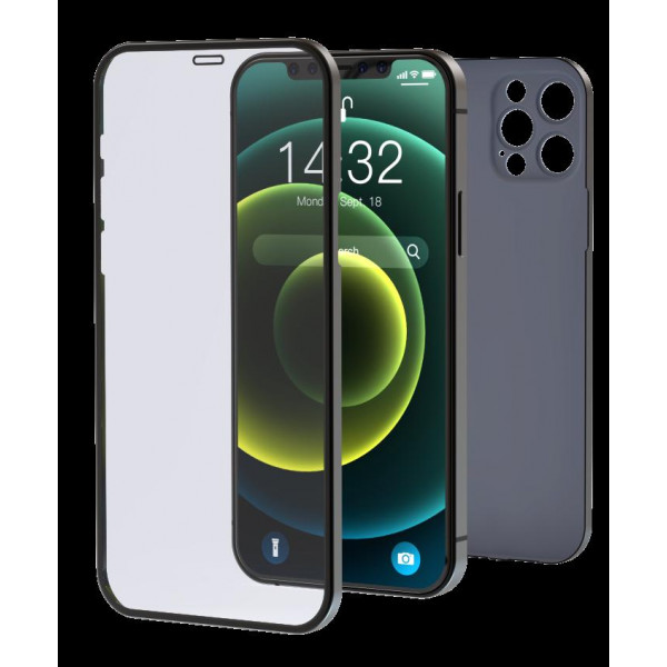Cover & Vetro Totale protezione per iPhone 12 Nero
