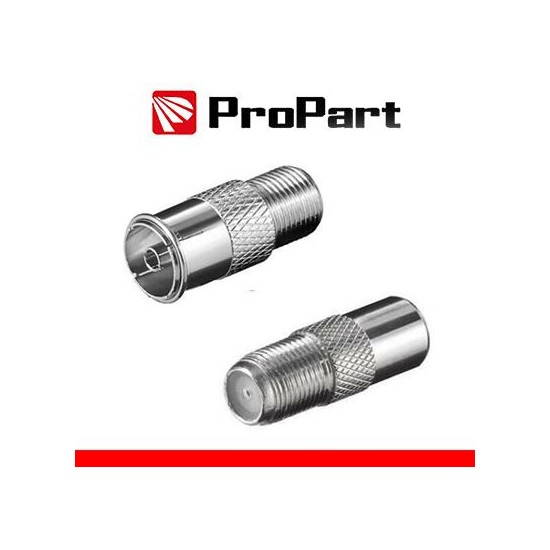 Adattatore antenna TV 75 Ω Presa F - Presa TV 9.5mm metallic