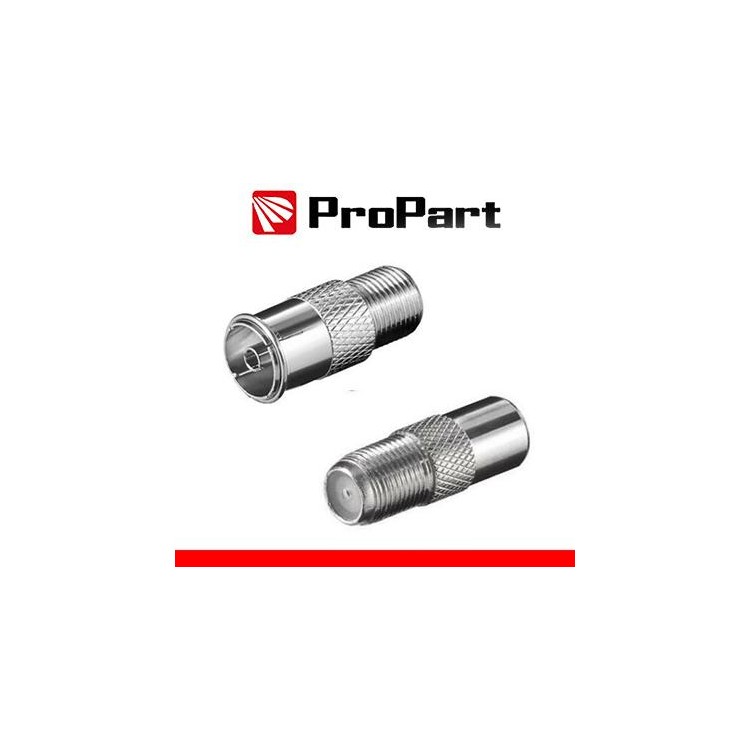 Adattatore antenna TV 75 Ω Presa F - Presa TV 9.5mm metallic